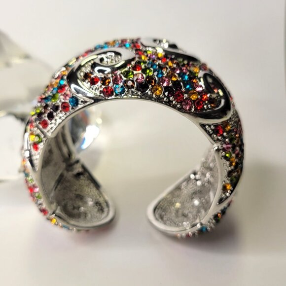 Multicolored Cuff Bangle Bracelet - Picture 6 of 16